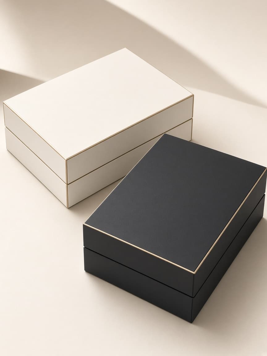 Rigid presentation boxes for perfume packaging
